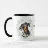 Eucalyptus Krans Dachshund Hond Monogram Mok (Links)