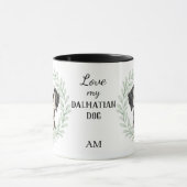 Eucalyptus Krans Dalmatiër Honden Monogram Mok (Midden)