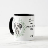 Eucalyptus Krans Dalmatiër Honden Monogram Mok (Voorkant links)