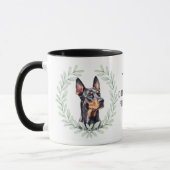 Eucalyptus Krans Dobermann Pinscher Hond Monogram Mok (Links)