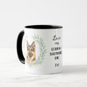 Eucalyptus Krans Duitse Herdershond Monogram Mok (Voorkant links)