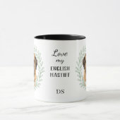 Eucalyptus Krans Engelse Mastiff Hond Monogram Mok (Midden)