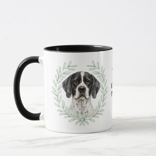 Eucalyptus Krans Engelse Pointer Hond Monogram Mok (Links)