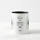Eucalyptus Krans Engelse Setter Hond Monogram Mok (Midden)