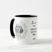 Eucalyptus Krans Engelse Setter Hond Monogram Mok (Voorkant links)