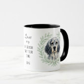 Eucalyptus Krans Engelse Setter Hond Monogram Mok (Voorkant rechts)