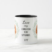 Eucalyptus Krans Engelse Toy Spaniel Hond Monogram Mok (Midden)