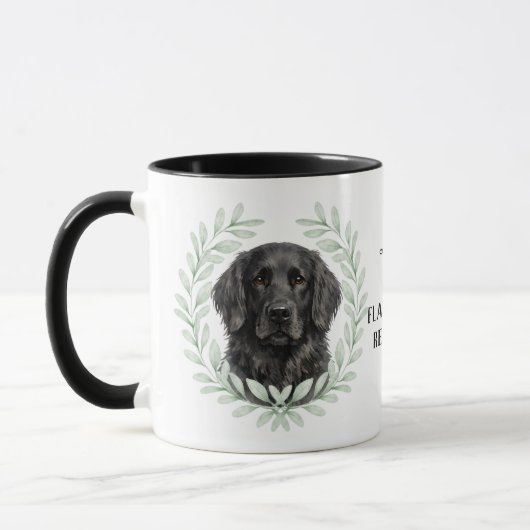 Eucalyptus Krans Flat Coated Retriever Monogram Mok (Links)
