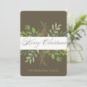 Eucalyptus Krans Foto Kerst Kaart (Staand voorkant)