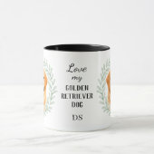 Eucalyptus Krans Gouden Retriever Hond Monogram Mok (Midden)