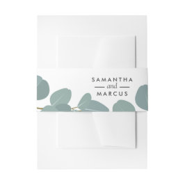 Eucalyptus krans groen bruiloft buik band uitnodigingen wikkel