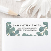 Eucalyptus krans groen bruiloft retour label (Insitu)