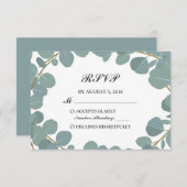 Eucalyptus Krans groen Bruiloft RSVP Respons (Voorkant / Achterkant)