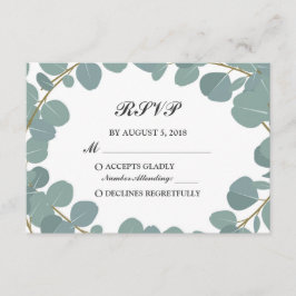 Eucalyptus Krans groen Bruiloft RSVP Respons Kaartje