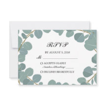 Eucalyptus Krans groen Bruiloft RSVP Respons
