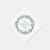 Eucalyptus krans groen bruiloft servetten (Hoek)