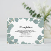 Eucalyptus Krans Groene Huwelijks Ontvangst Info Kaart (Staand voorkant)