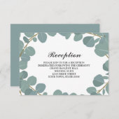 Eucalyptus Krans Groene Huwelijks Ontvangst Info Kaart (Voorkant / Achterkant)