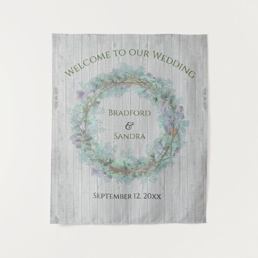 Eucalyptus Krans Groene Huwelijksgunsten  Lucifer Wandkleed (Voorkant)