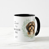 Eucalyptus Krans Havanese Hond Monogram Mok (Voorkant rechts)