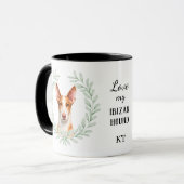 Eucalyptus Krans Ibizan Hound Monogram Mok (Voorkant links)