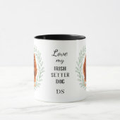 Eucalyptus Krans Ierse Setter Hond Monogram Mok (Midden)