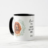Eucalyptus Krans Ierse Setter Hond Monogram Mok (Voorkant links)