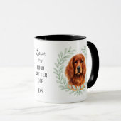 Eucalyptus Krans Ierse Setter Hond Monogram Mok (Voorkant rechts)