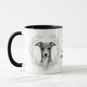 Eucalyptus Krans Italiaanse Windhond Monogram Mok
