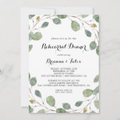 Eucalyptus krans kalligrafie repetitie diner kaart (Voorkant)