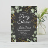 Eucalyptus krans krijtbord Baby shower Kaart (Staand voorkant)