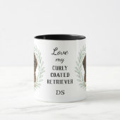 Eucalyptus Krans Krulhaar Retriever Monogram Mok (Midden)