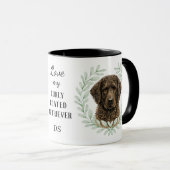 Eucalyptus Krans Krulhaar Retriever Monogram Mok (Voorkant rechts)