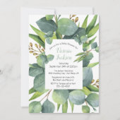 Eucalyptus Krans Lijst Baby shower Uitnodigen Kaart (Voorkant)