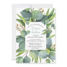 Eucalyptus Krans Lijst Baby shower Uitnodigen