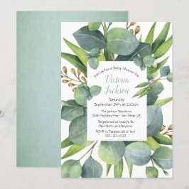 Eucalyptus Krans Lijst Baby shower Uitnodigen Kaart