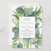 Eucalyptus Krans Lijst Huwelijksuitnodiging Kaart (Voorkant)