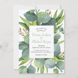 Eucalyptus Krans Lijst Huwelijksuitnodiging Kaart