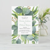 Eucalyptus Krans Lijst Huwelijksuitnodiging Kaart (Staand voorkant)