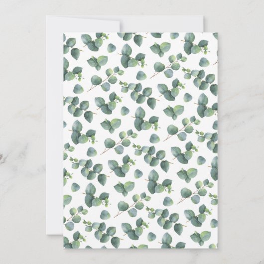 Eucalyptus Krans Lijst Huwelijksuitnodiging Kaart (Achterkant)
