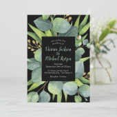 Eucalyptus Krans Lijst Huwelijksuitnodiging Kaart (Staand voorkant)