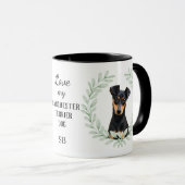Eucalyptus Krans Manchester Terrier Monogram Mok (Voorkant rechts)