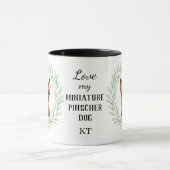 Eucalyptus Krans Miniatuur Pinscher Monogram Mok (Midden)