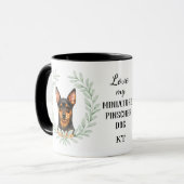 Eucalyptus Krans Miniatuur Pinscher Monogram Mok (Voorkant links)