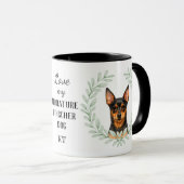 Eucalyptus Krans Miniatuur Pinscher Monogram Mok (Voorkant rechts)