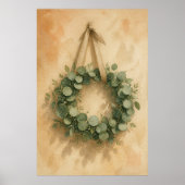 Eucalyptus Krans op Gips Aquarel Poster (Voorkant)