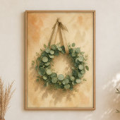 Eucalyptus Krans op Gips Aquarel Poster