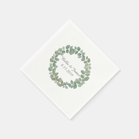 Eucalyptus krans papieren servetten (Hoek)