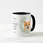 Eucalyptus Krans Pembroke Welsh Corgi Monogram Mok (Voorkant rechts)
