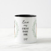 Eucalyptus Krans Ree Kleurige Grote Hond Monogram Mok (Midden)